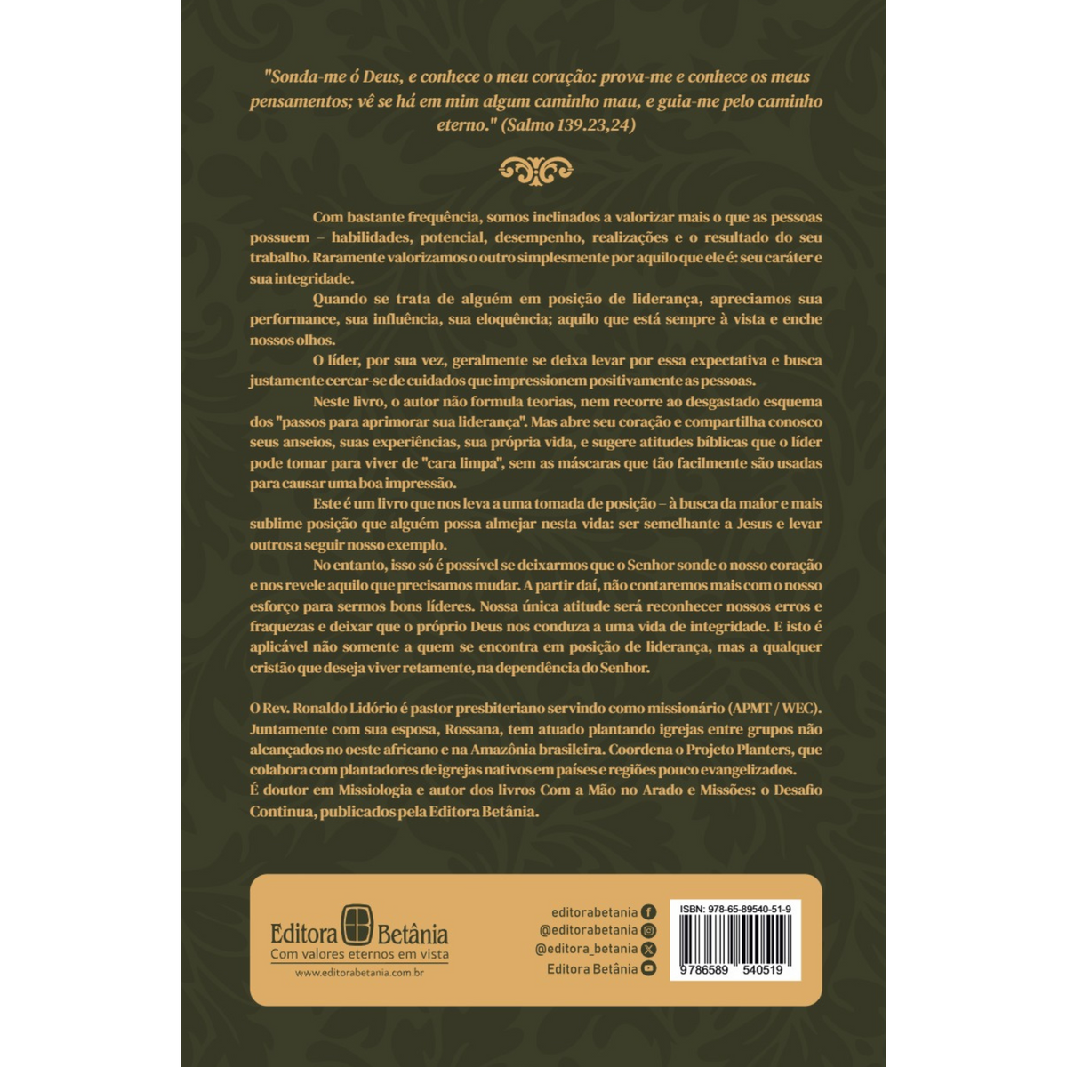 Lideranca e Integridade - Nova Edicao Capa Dura - contracapa